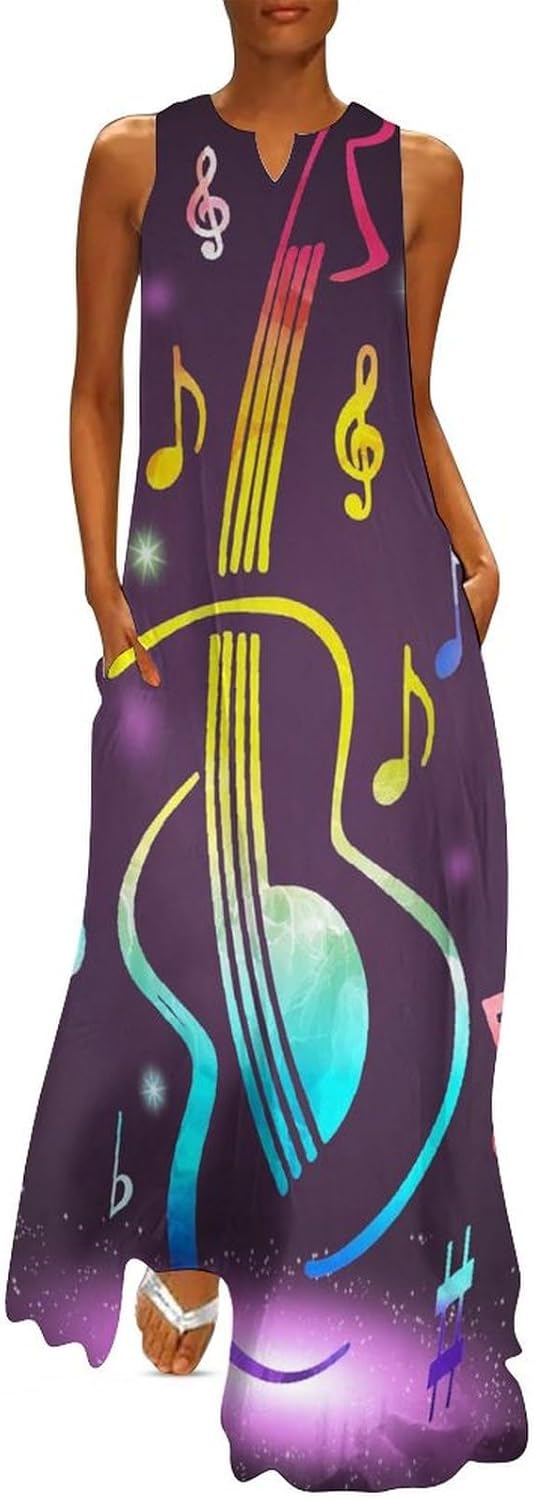 Maple Leaf Dresses Womens Short Sleeve Long Dress Waisted Chemise Frock V Neck Casual Tank Dress Swing Beach Dress