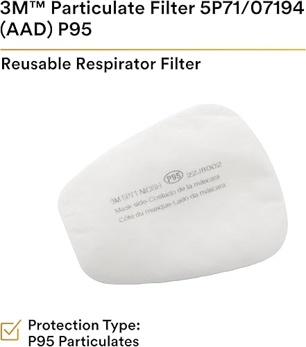 Miniatura 3 de 3M Filtro de respirador de repuesto 5P71 5 pares P95 debe utilizarse con respiradores 3M 5000 o cartuchos 3M 6000 Series