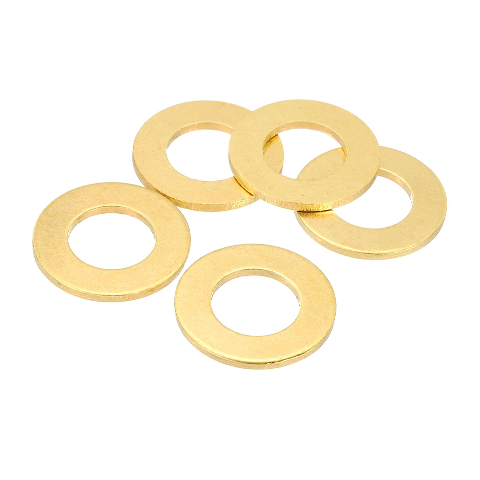 PATIKIL M18 Flat Washers, (34mm OD 2mm Thickness, Golden) (5 Pcs), Brass Metric Sealing Gasket Ring Crush Washer Spacers for Faucets/Garden/Bolts/Screws/Hose Pipe