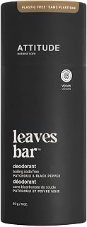 ATTITUDE Plastic-Free Deodorant, Aluminium Free, Baking-Soda Free, EWG Verified Body Care, Vegan and Cruelty-free, Patchouli and Black Pepper, 85 grams