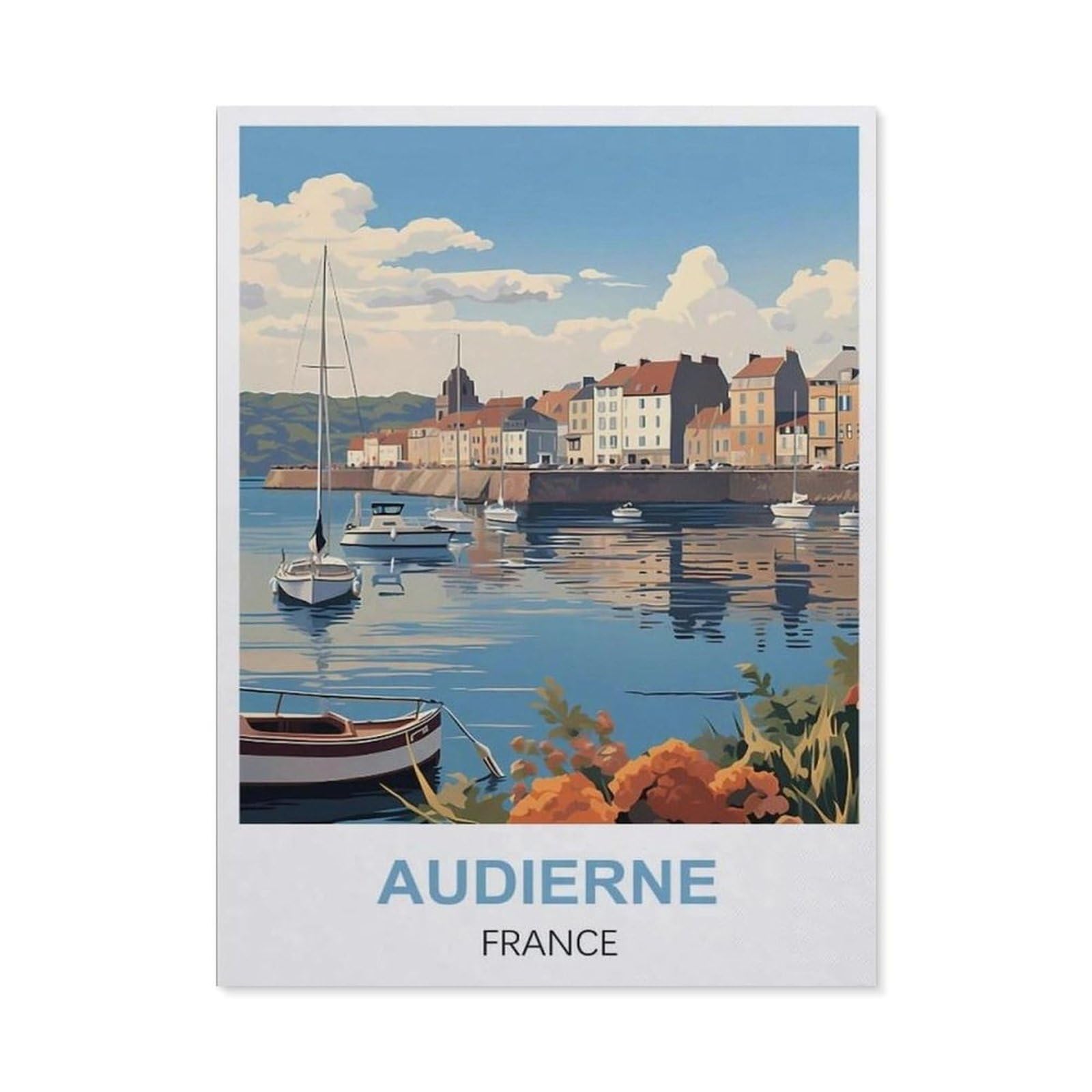 Vintage Wall Decor Metal Poster Plaque，Audierne France(30x40cm）