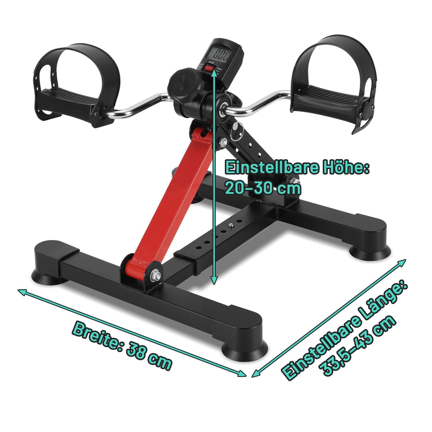 Mini trenażer nóg z monitorem LCD, składany, trener ramion i nóg, urządzenie fitness do domu i biura, idealny dla seniorów, rehabilitacji i treningu ruchowego