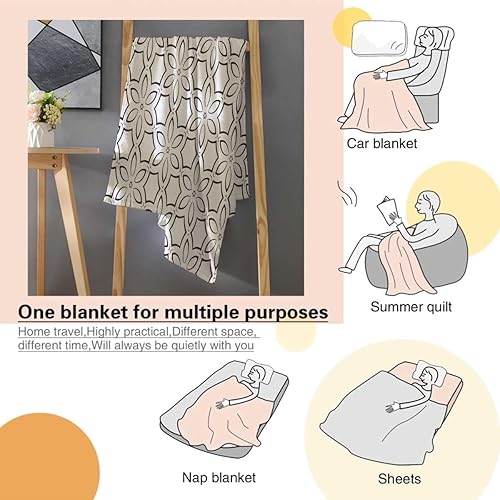 Miniatura 4 de Manta para cámper, geometría de color claro, línea de celosía, moderna, Cobijas para El Frio, camping, viajes, picnic, 40 pulgadas x 60 pulgadas