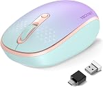 TECKNET Souris sans fil Bluetooth (BT5.0/3.0 & 2.4G) Cliquez sur Compact et Portable USB Mice d'ordinateur optique sans fil, Bluetooth Mouse pour ordinateur portable PC,violet