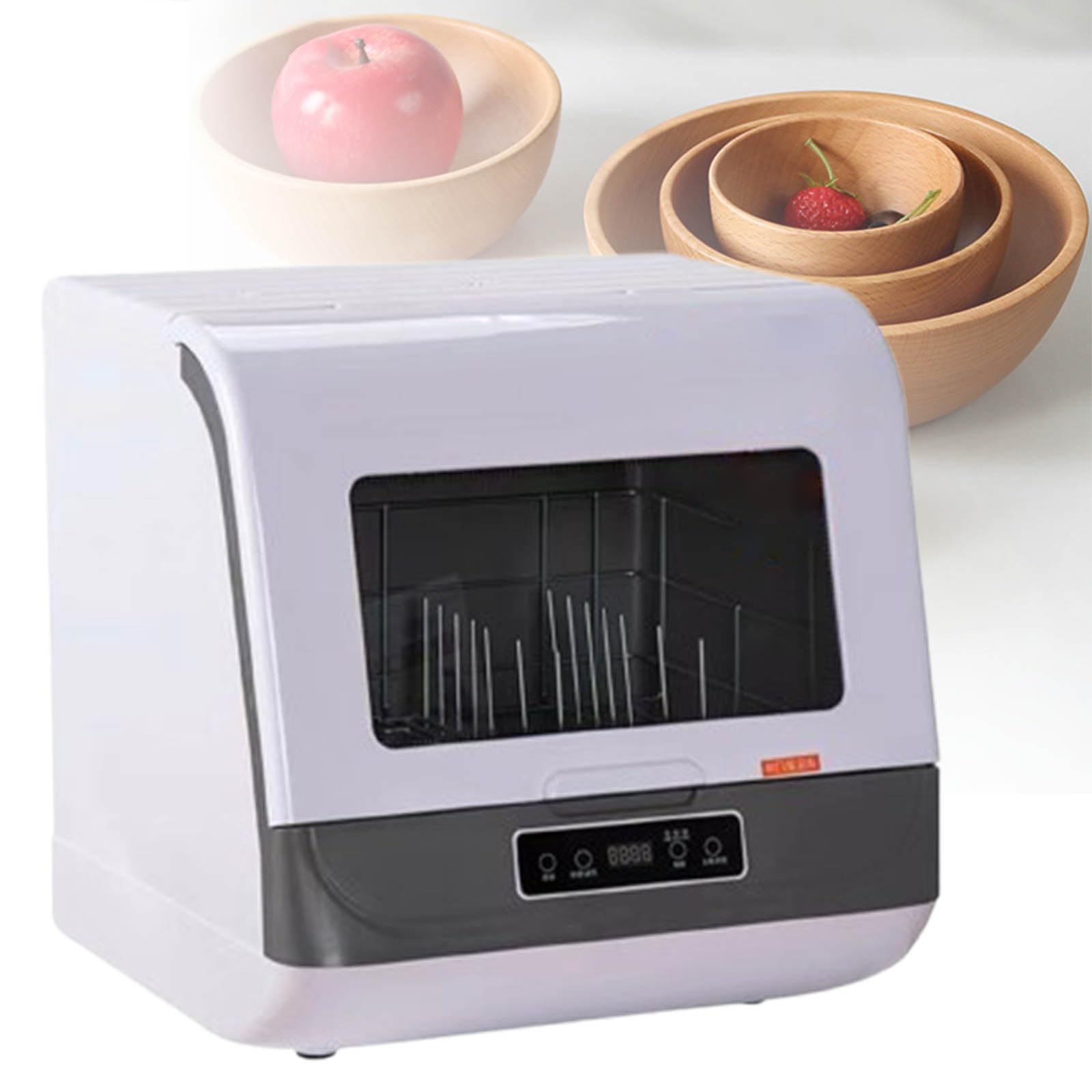 Lavavajillas automático de sobremesa con 3 programas de Lavado, Limpieza Profunda de 360° sin Rayas, Ahorro de Agua y sin Necesidad de instalación,Gray