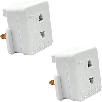Pipestation Shaver Plug Adaptor - 2 Pack Toothbrush & Shaving Plug Adapter - 2 Pin to 3 Pin UK - Bathroom Shaver Plug Adaptor CE Certified & Secure Safety Shutters