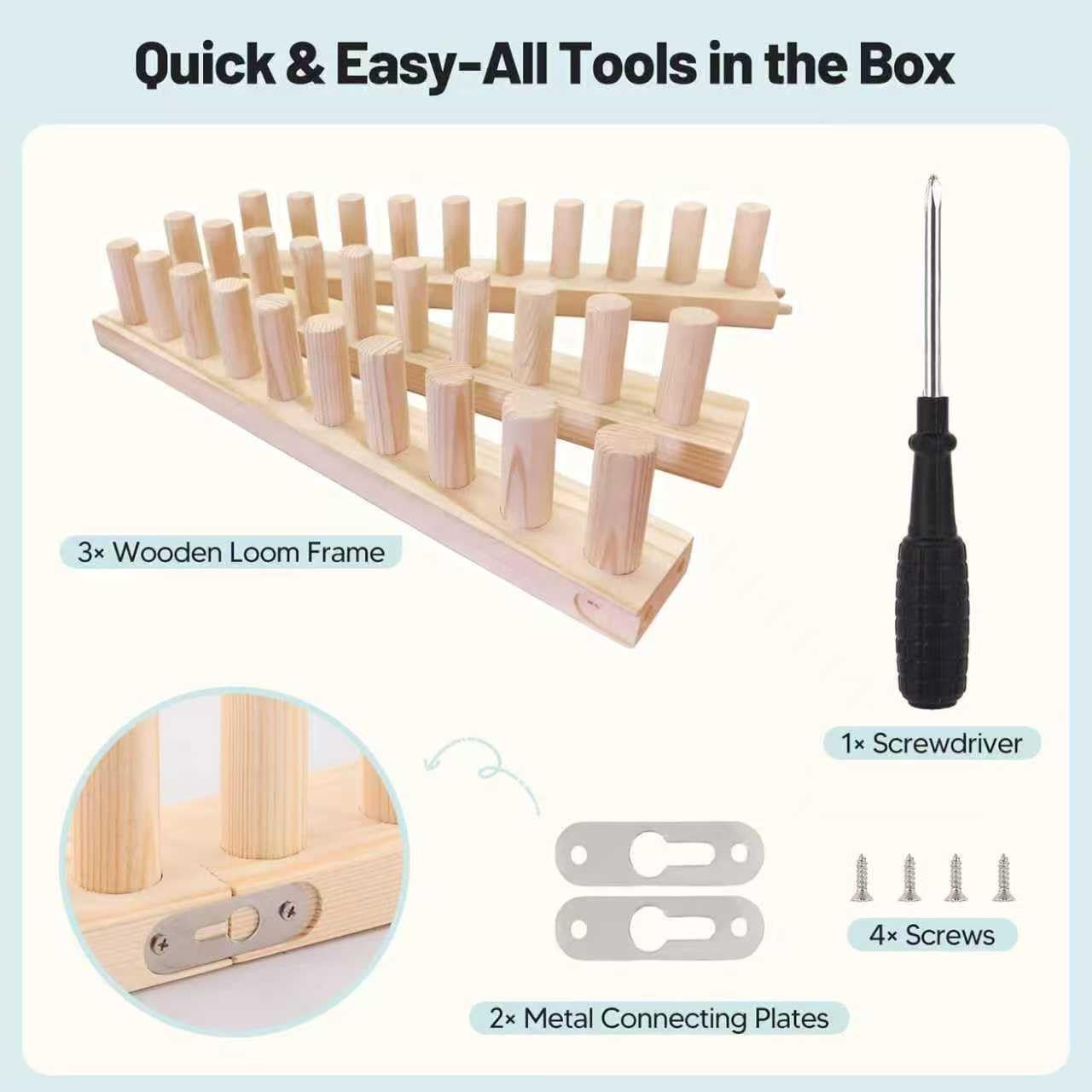 Chunky Knitting Loom Kit | DIY Large Blanket Maker | 46" Wooden Loom for Handmade Throws | Easy Installation| Gift for Craft Lovers