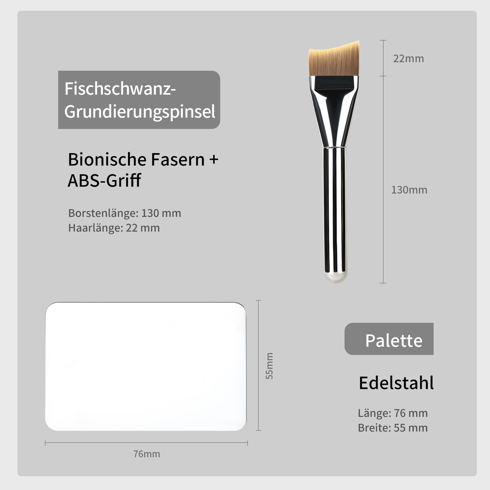 MSQ Pinceau de fond de teint ultra fin avec palette de fond de teint | pinceau de maquillage en poudre