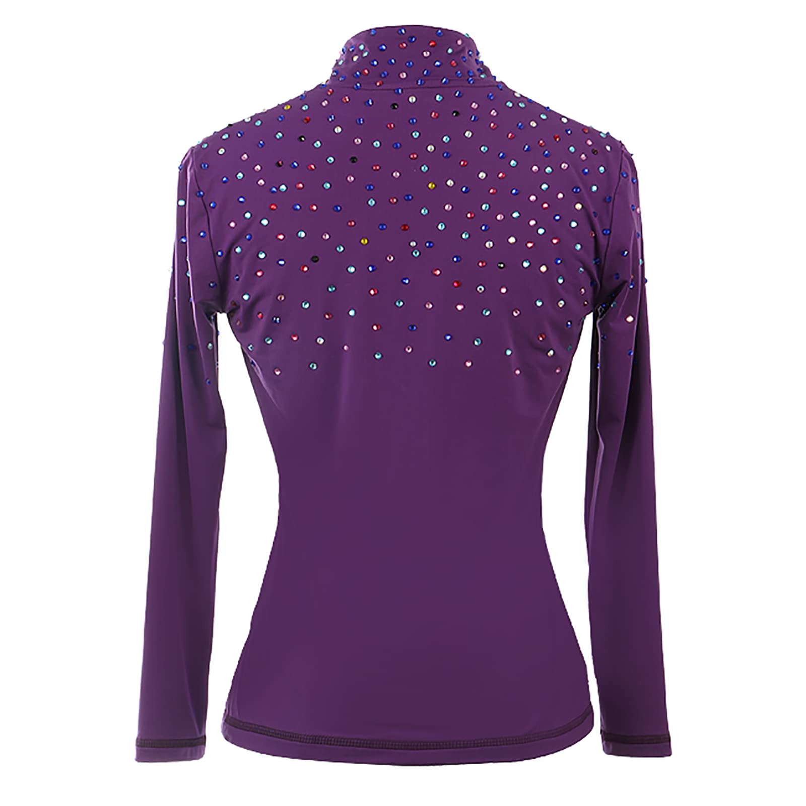 Giacche da Pattinaggio sul Ghiaccio con Strass Cristallo Cappotti da Allenamento per Prestazioni di Pattinaggio Artistico per Ragazze Donne(Size:Sì,Color:Viola)