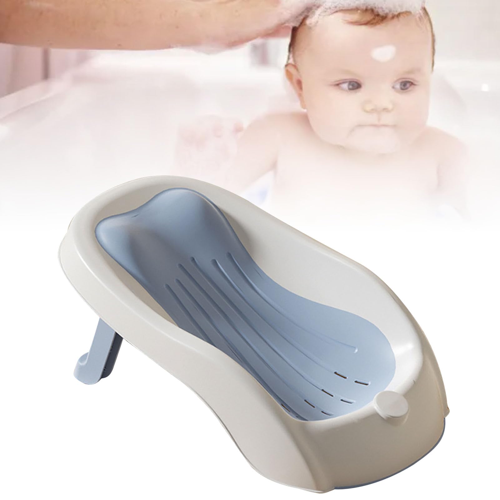 Soporte de baño para bebés Angle de ángulo ajustable PP TPE Asiento de bañera recién nacida para viajar en casa (Azul)
