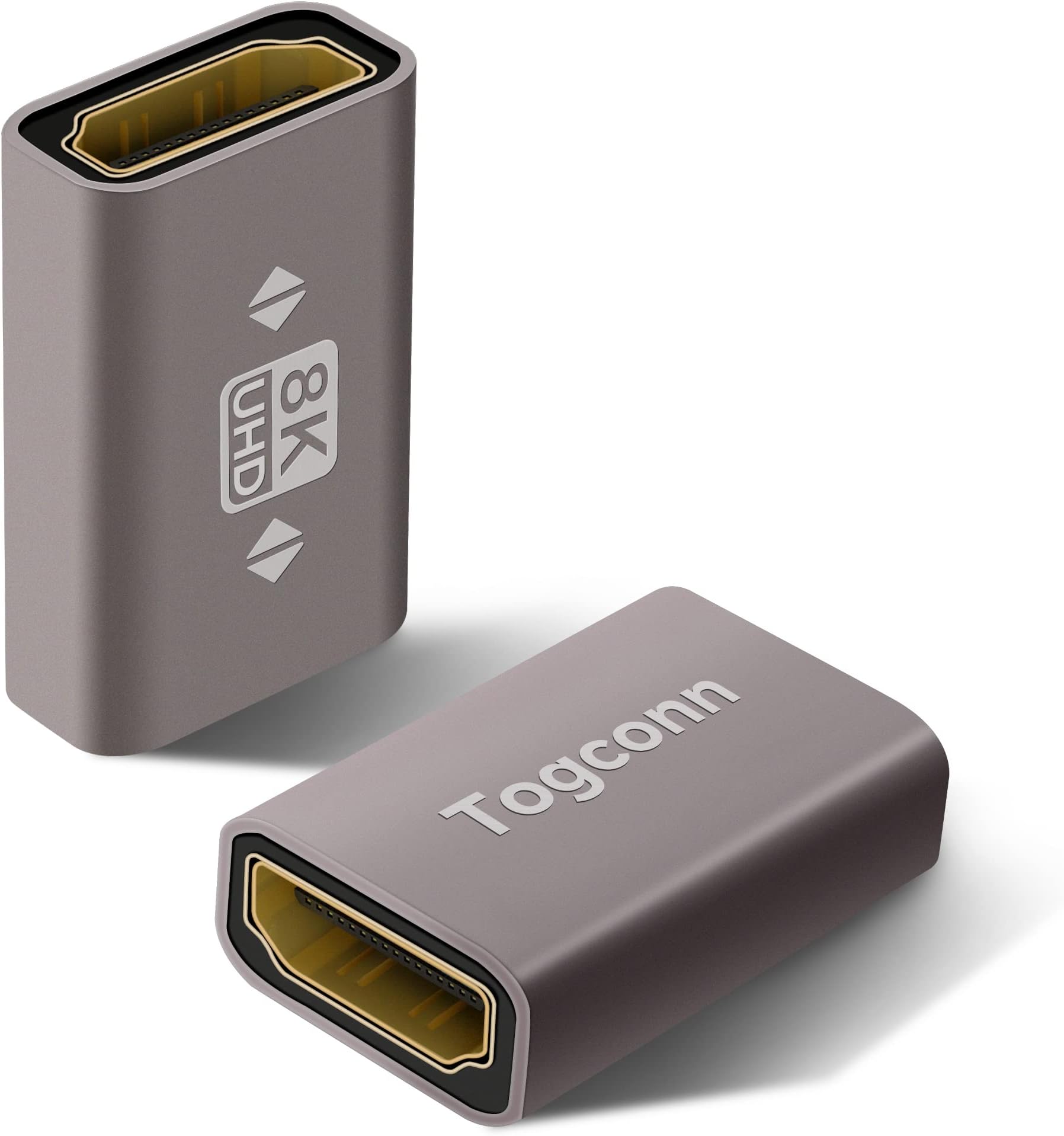 8K HDMI Coupler 2 Pack, HDMI 2.1 Female to Female Connector Extension Adapter, Supports 8K@60Hz, 3D, 4K@120Hz, 2K, Compatible with HDTV, Monitors, Laptop, Projector, PS5/4, Xbox X
