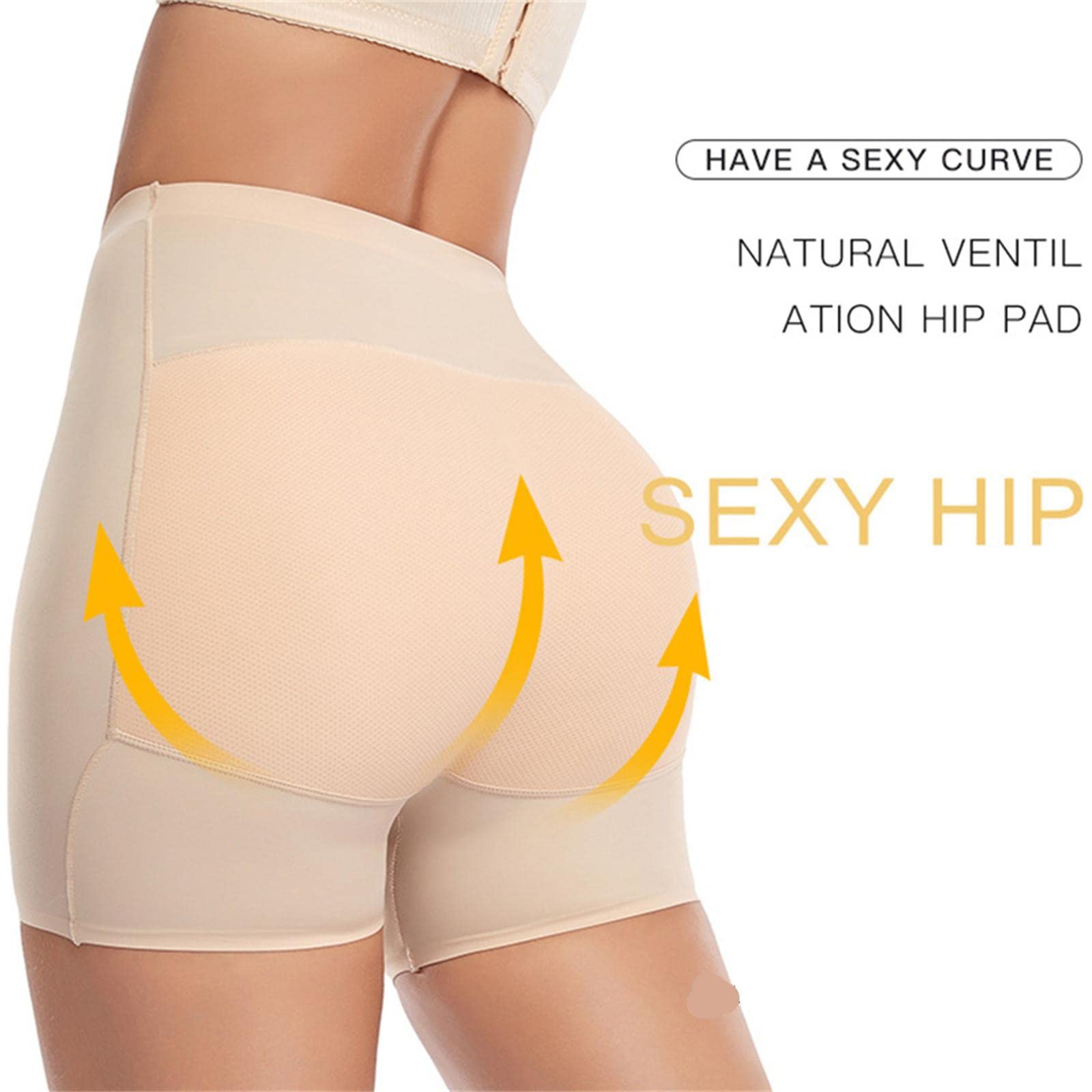 Guaina Modellante Donna Mutandine Finte in Alto in Vita A Culo Sollevatore di Calcio Imbottito Push Up Hep Ghipper Shapewear-Skin Low Waist,XXL