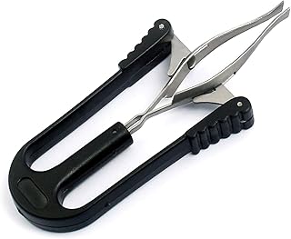 DDP AUTOMATIC EYEBROW TWEEZERS SLANT TIP WITH PLASTIC GRIP