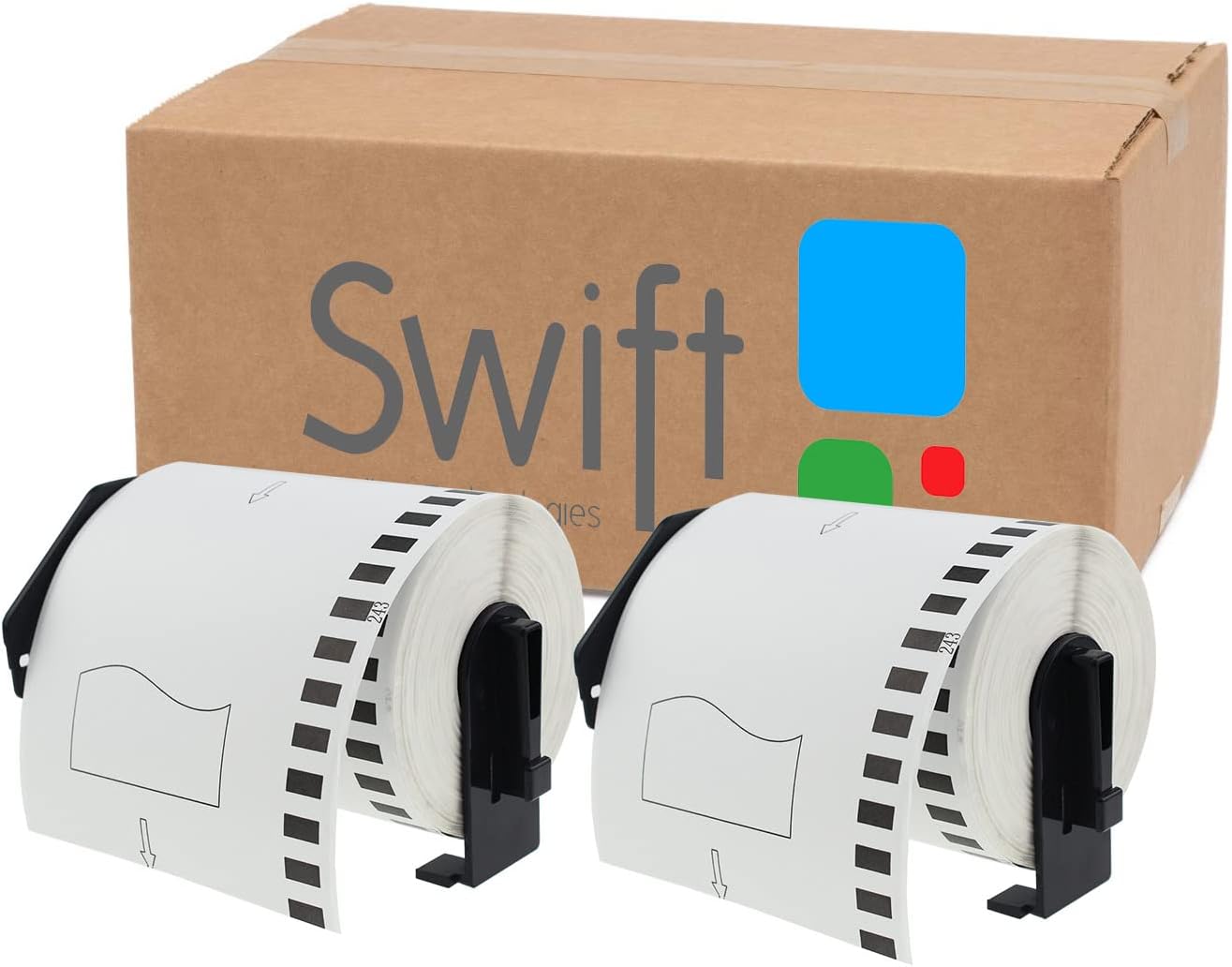 5 x Compatible DK22243 102mm x 30.48m White Thermal Continuous Paper