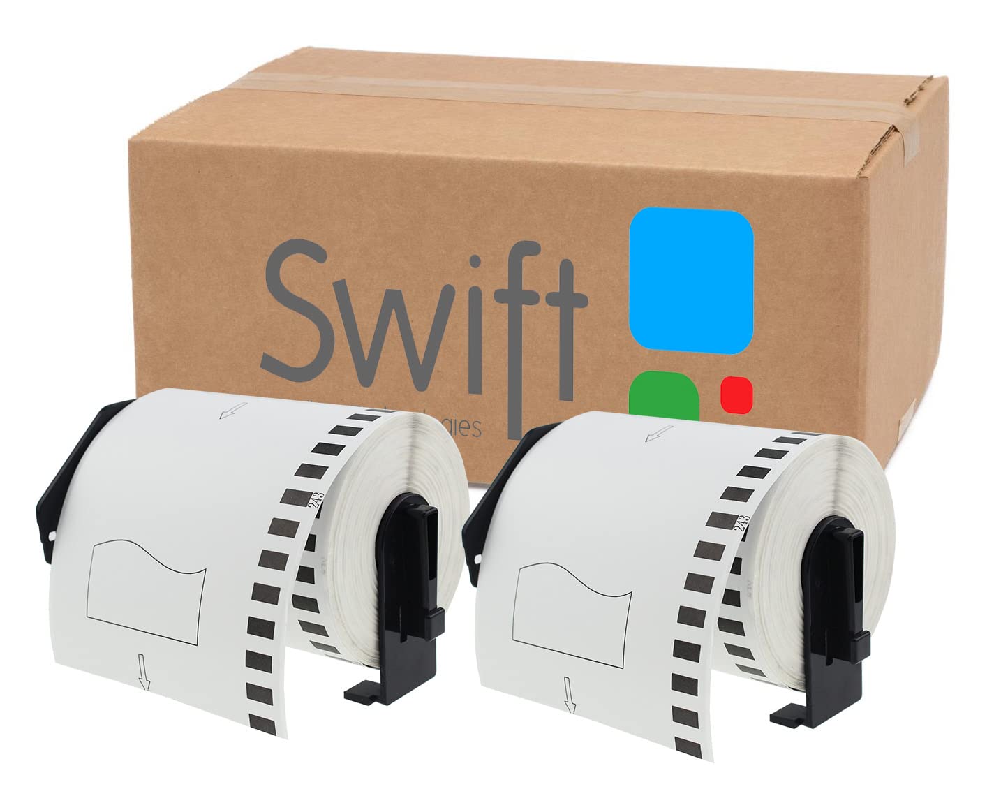 Swift 5 x Compatible DK-22243 102mm x 30.48m White Thermal Continuous Paper Tape Labels Compatible with Brother QL-1100 QL-1060N QL-570 QL-580 QL-700 QL-710W QL-800 QL-810W QL-820NWB Printers โ image 1