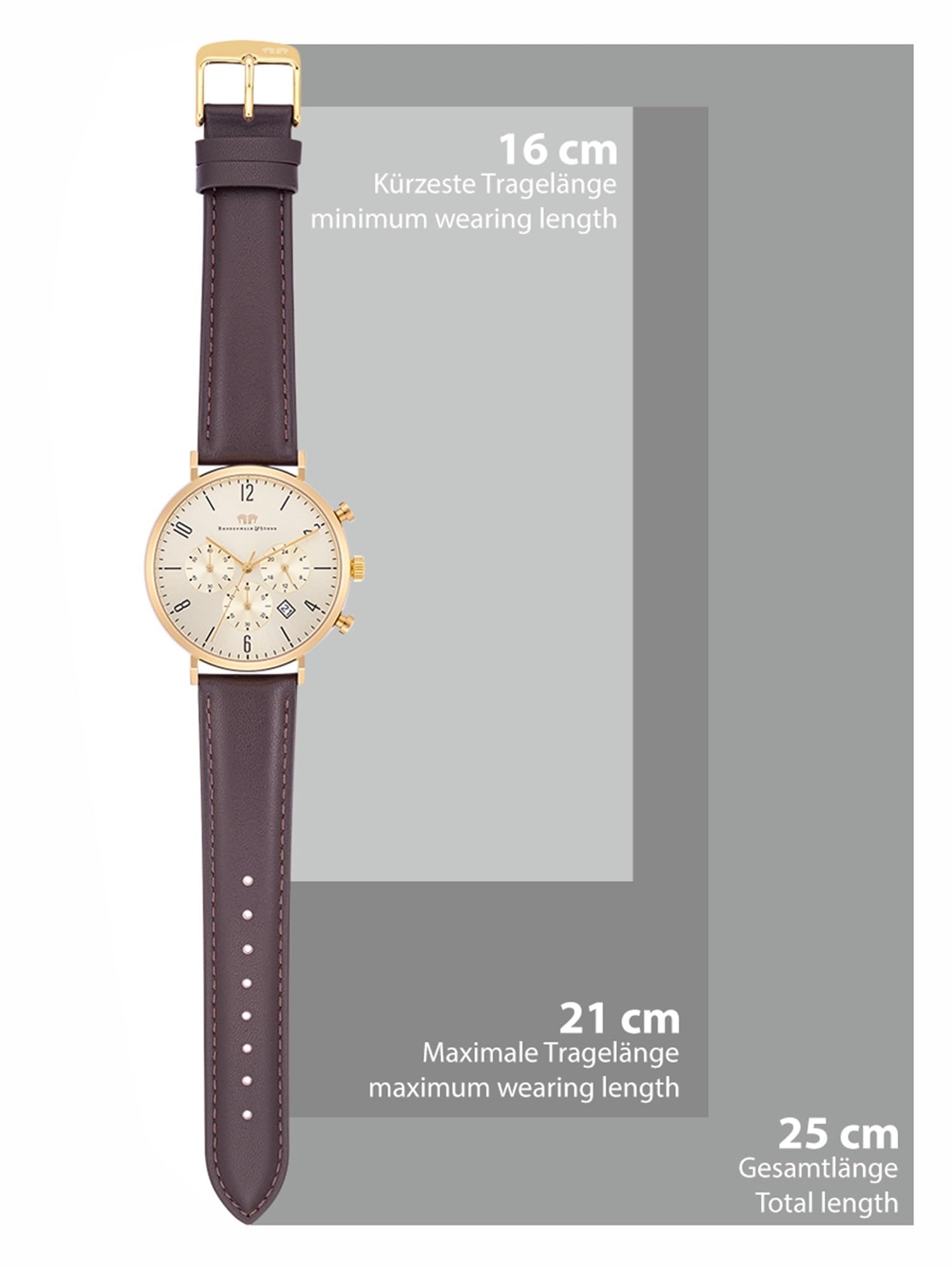 Rhodenwald & Söhne Reloj para Hombre análoga Japón Mecanismo de Cuarzo con Correa de Cuero Real 10010362