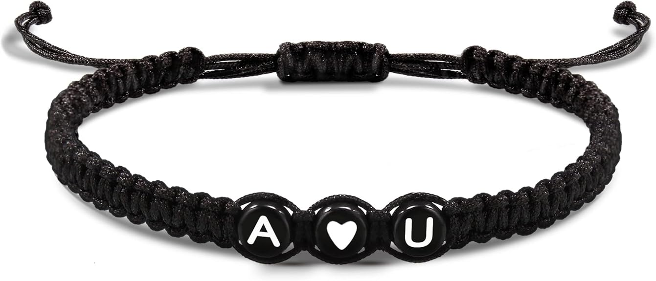 Initial Bracelets for Women Men's Bracelets Gifts for Girlfriend Boyfriend Letter Bracelets I Love You Gifts for Her Him Best Friend Birthday Gift Christmas Jewelry