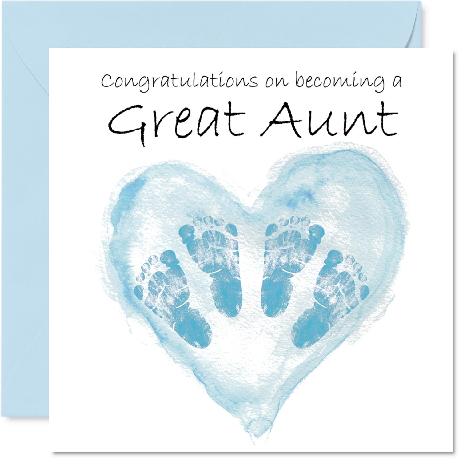 New Baby Boy Card for Great Aunt - Twins Congrats Becoming - Well Done Congratulations Card for New Great Aunt, 145mm Welcome To The World Greeting Cards