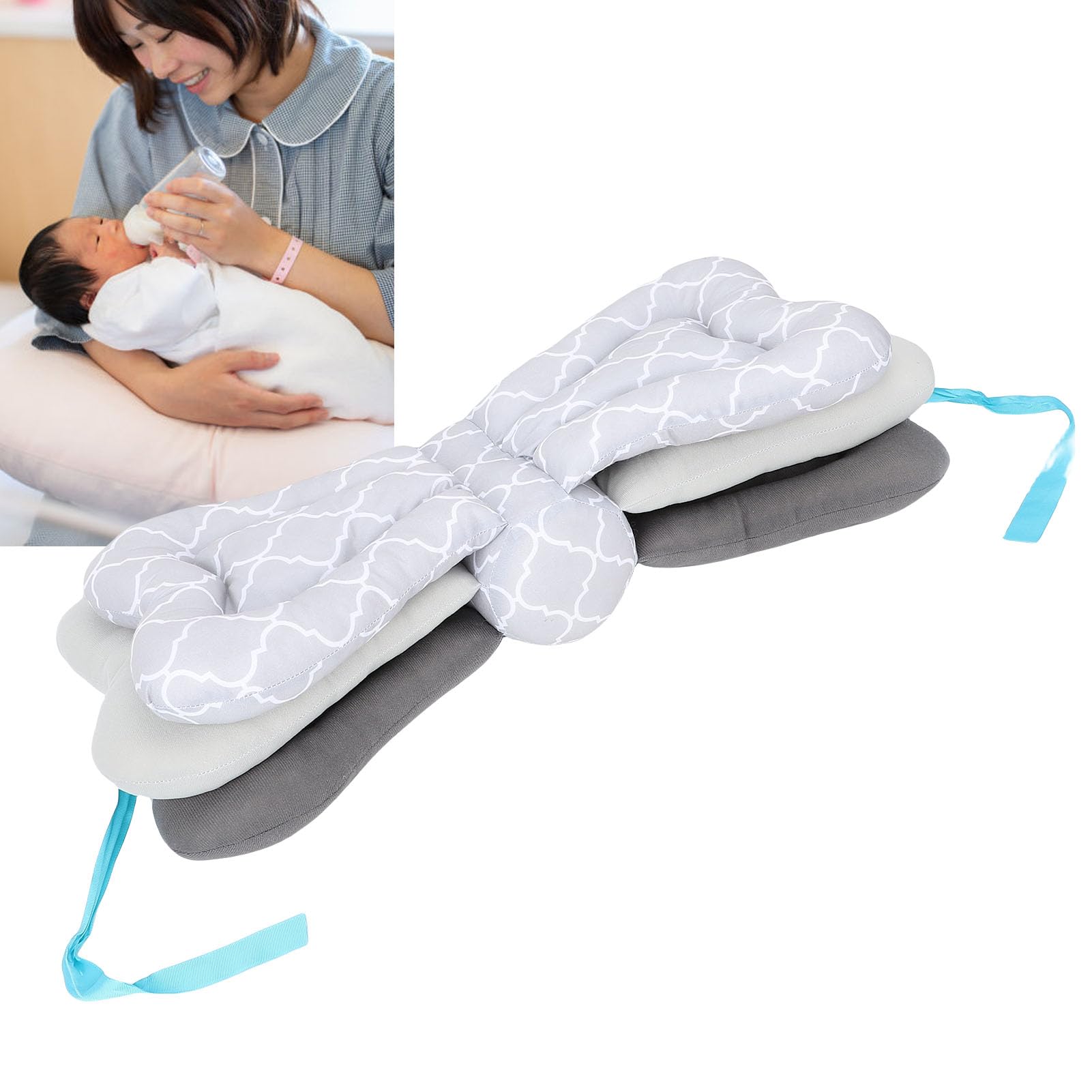 Cuscino per L'Allattamento Regolabile per Mamma e Bambino con Design Portatile e Confortevole, Morbida Microfibra per un Facile Allattamento Al Seno