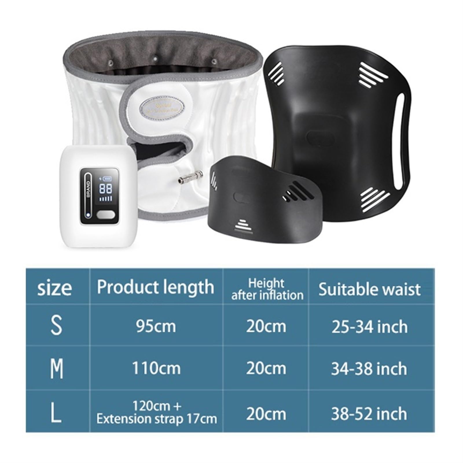 Cintura di decompressione Cinghia posteriore di sostegno lombare Cinghia regolabile di massaggio dell'aria della schiena della vita vertebrale per Sciatica Herniated Back Pain Relief ( Size : S )