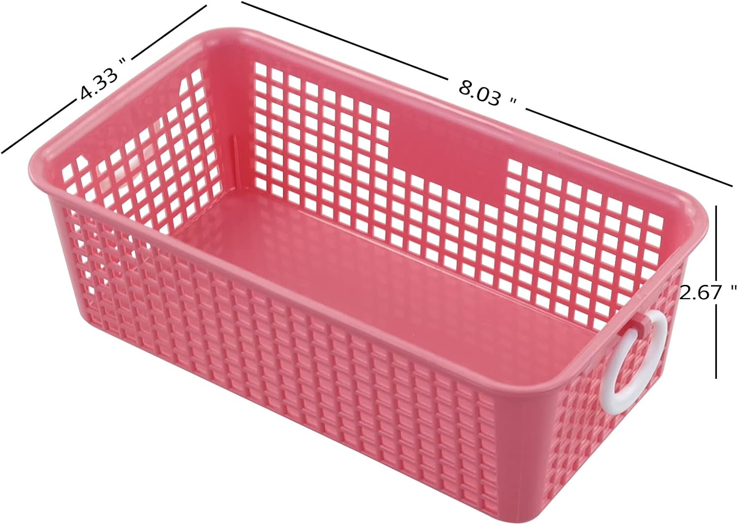 Mini Plastic Storage Basket, Colored Desktop Storage Bins Set of 6