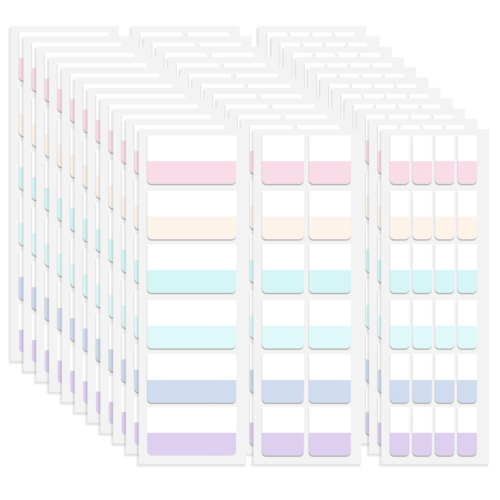 Separadores de Índices Adhesivos Marcadores de Páginas, 420 Piezas, 3 Tamaños, 6 Colores, Notas Autohesivas para Oficina, Documentos, Libros, Carpetas