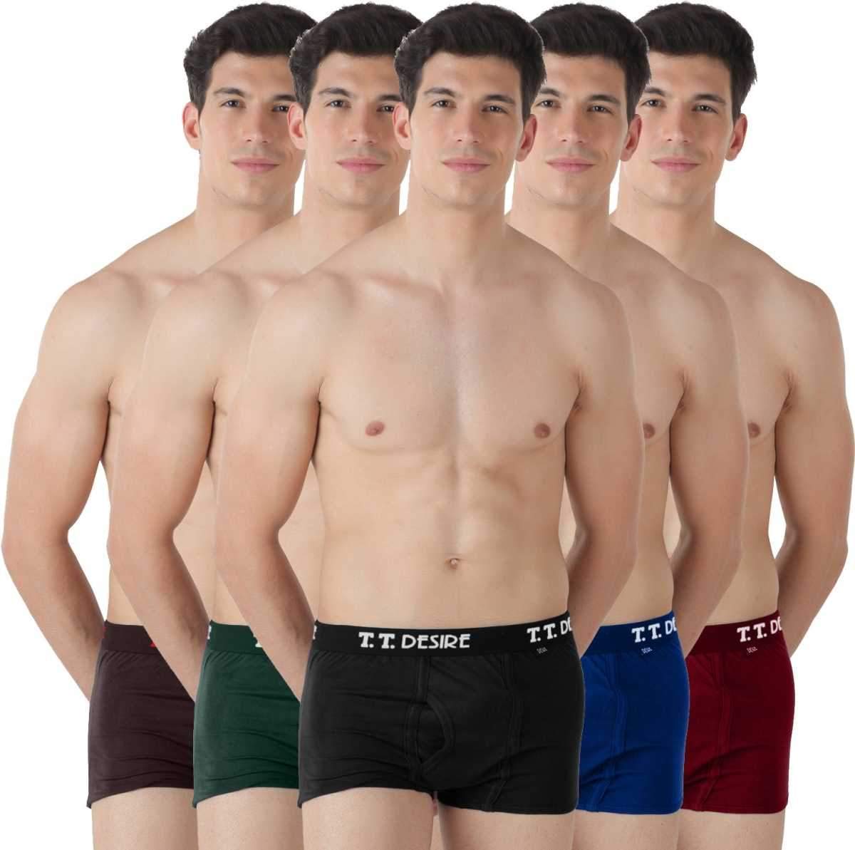 t t Mens Desire Fashion Trunk Trunks Pack of 5 Multicolor-picture-36