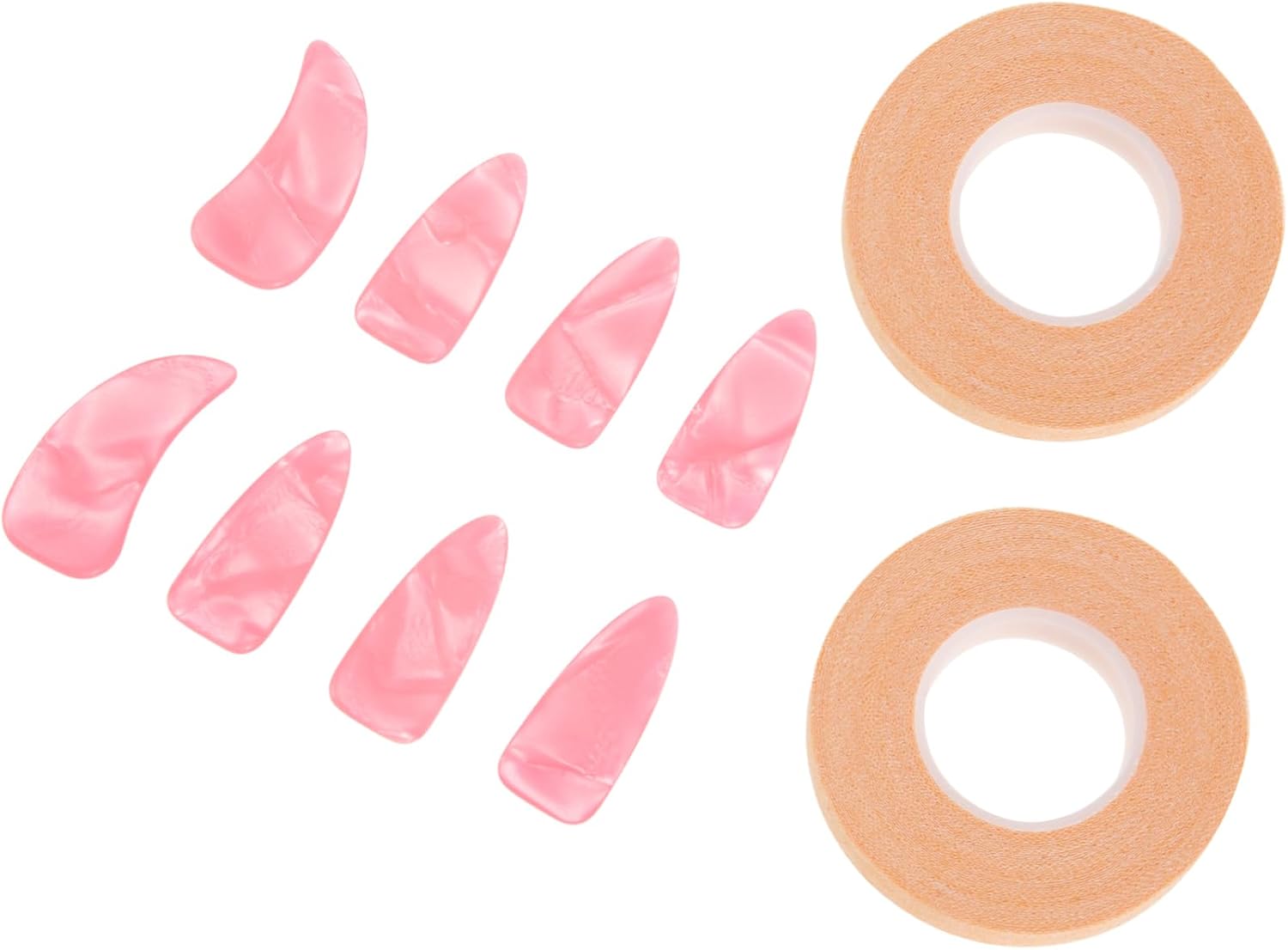 Toddmomy 1set Guzheng Nail Protectors Thick Practice Nails Double-sided Tape Easy to Clean and Reusable for Learning Guzheng Accessories