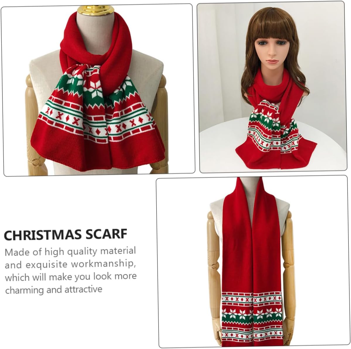 NOLITOY 1pc Christmas Themed Scarf Decoration for Boys and Girls and Parents Lovely Neckerchief for Family Gatherings Fashionable Xmas Scarf Festive Patterns