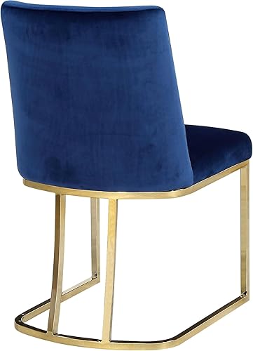 Miniatura 18 de Meridian Furniture Heidi Collection Modern - Silla de comedor tapizada de terciopelo contemporáneo con marco de metal cromado pulido, juego de 2, 19