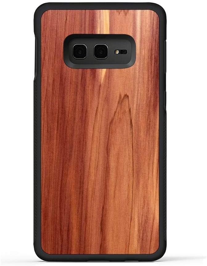 Carved - Galaxy S10e - Luxury Protective Traveler Case - Unique Real Wooden Phone Cover - Rubber Bumper - Eastern Red Cedar