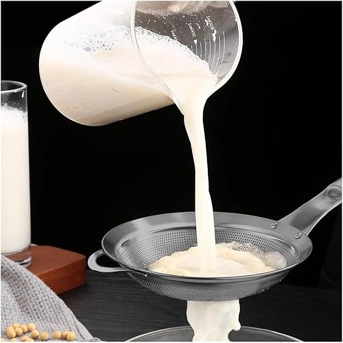 Miniatura 3 de Colador de perforación Tamiz de malla fina de acero inoxidable Colador pequeño con mango Cuchara descremada de metal