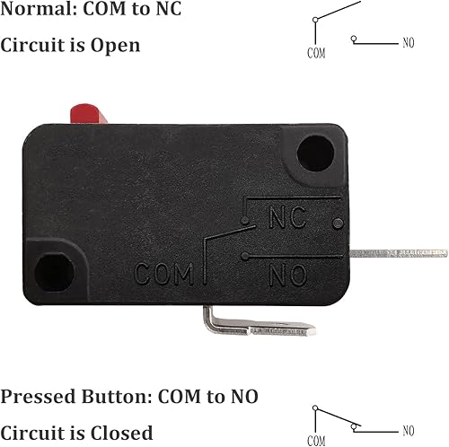Miniatura 5 de Pieza de repuesto para interruptor de puerta de horno microondas, 16A 125VAC, KW3AT-16 (compatible con KW3A-16), 2 veces normalmente abierto + 1