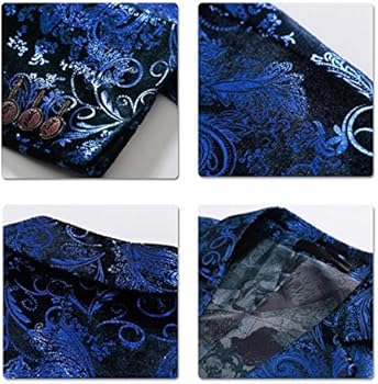 RUIRUILICO Heren glanzend glitter pak jas retro pak jas één knop smoking zakelijke jassen print pak jassen glanzend glitter pak jas prom, Paars, XXL