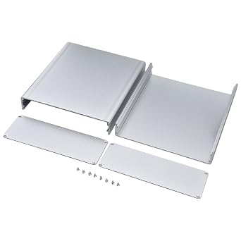 Aluminum Alloy Enclosure Case High Performance DIY Electronic Project Box for Amplifier Circuit Board Junction Housing Matte Silver 62x178x200mm