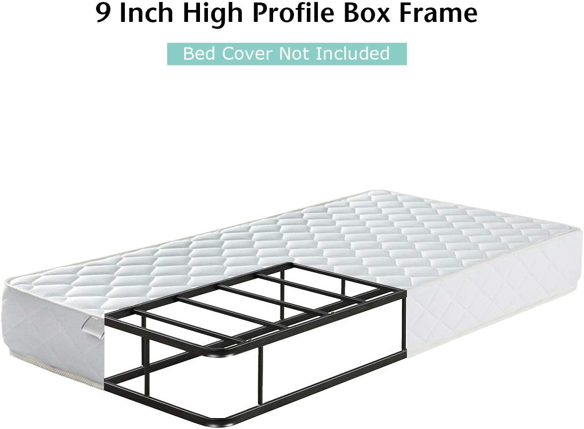 Giantex 9 inch High Profile Smart Box Spring, Mattress Foundation Easy Assembly, Heavy Duty Metal Slat, Capacity Up to 200 lbs, Quiet Noise-Free, Twin Size Platform Bed Frame : Home & Kitchen