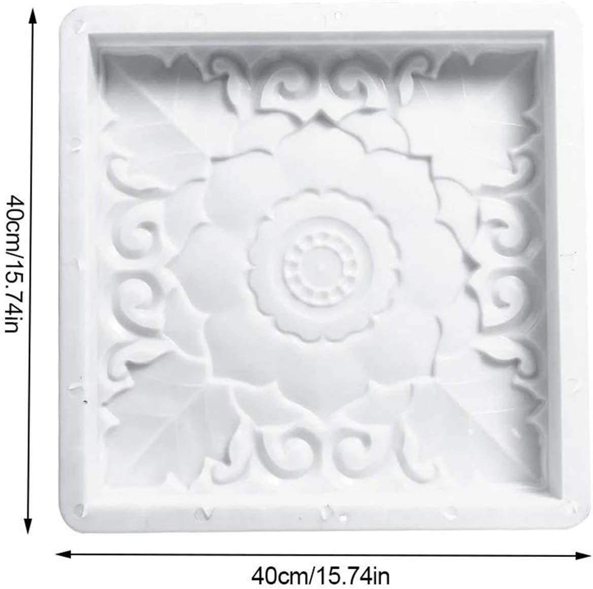 メーカーモールドガーデン舗装 Diy 花のパターンの正方形のプラスチックアンティークセメントのレンガのコンクリート型の舗装型 3 40 Size Cm X 白 色 遊園地歩道などに装飾 8周年記念イベントが 遊園地歩道などに装飾
