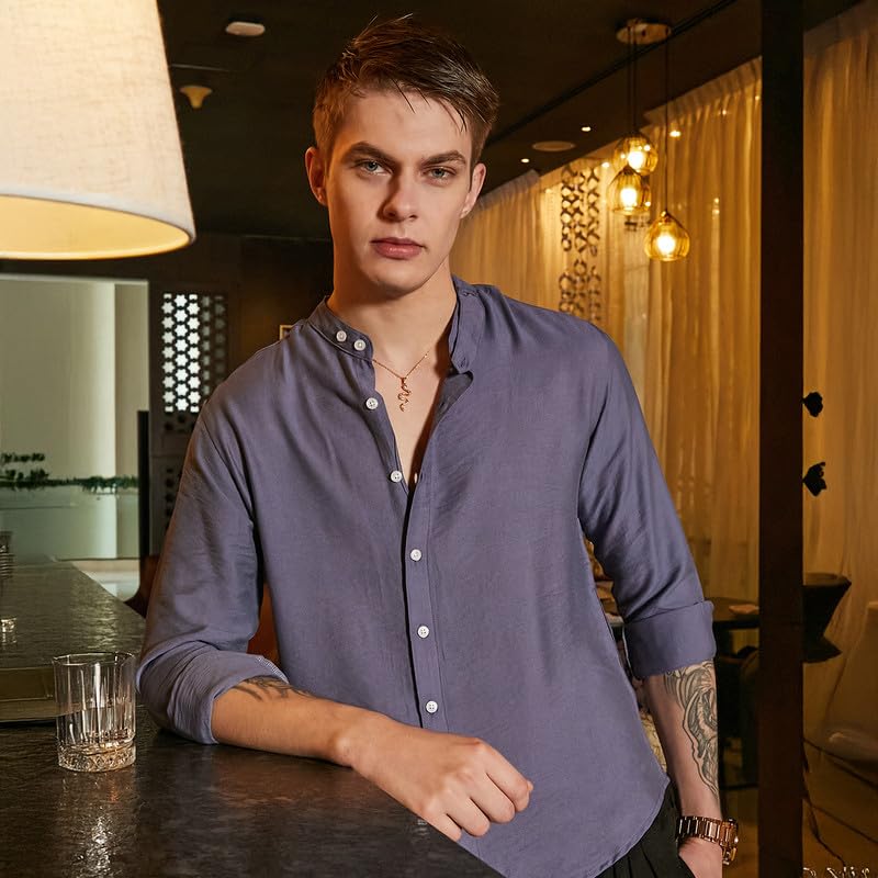Image of CAHOOT Men's Shirt for Casual Wear | Spread Collar | Long Cuffed Sleeves | Button Closure | Shirt Crafted with Comfort Fit for Everyday Wear