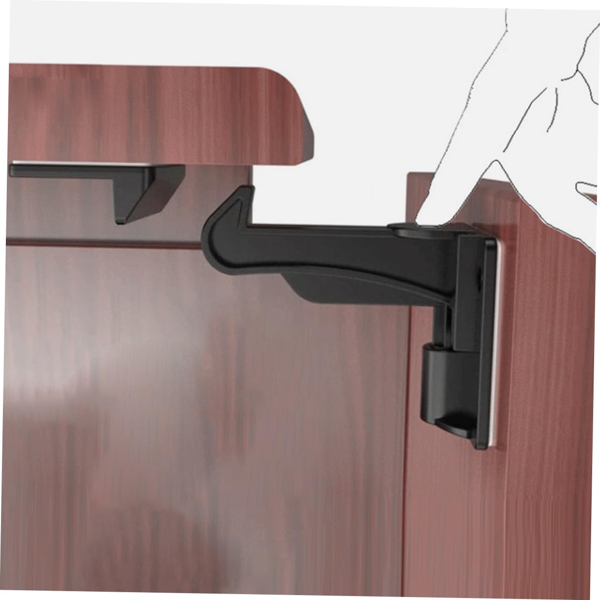 Cerraduras de Seguridad para Cajones a Prueba de Niños, Pestillos de Gabinete Abs Negro, Multiusos para Sala, Cocina y Dormitorio, 10 Unidades para Protección Infantil