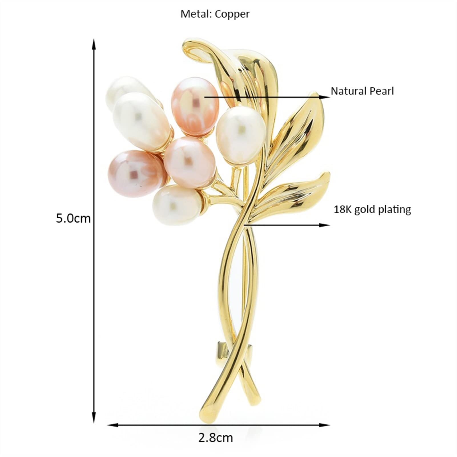 ZHSHYS Damen-Brosche, Anstecknadeln, Damenmode-Accessoires, Damen-Brosche, Elegante natürliche Perlenblume, Damen-Brosche, Blumenstrauß, Blumenform, Party-Bankett-Brosche, modische Broschen
