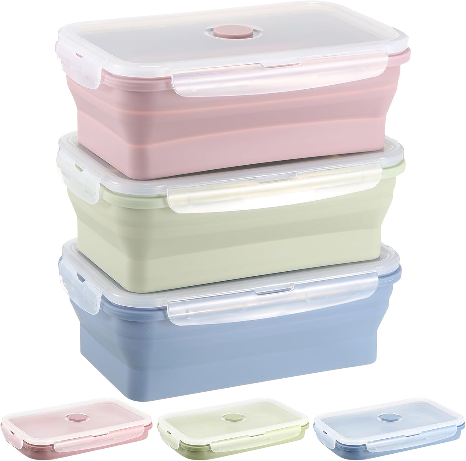 Mifoci 6 Pcs Silicone Food Containers Collapsible Storage