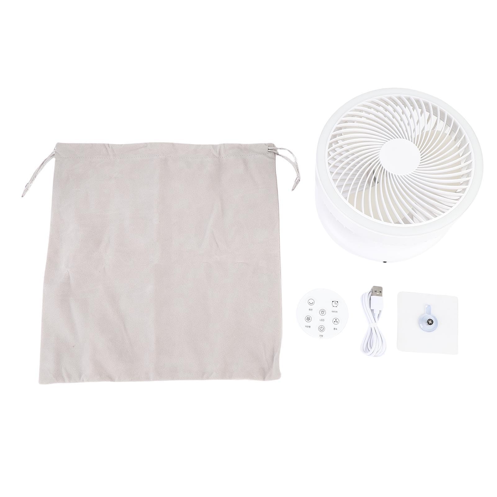 Ventilatore da tavolo portatile pieghevole Batteria ricaricabile a lunga durata Ventilatore da tavolo oscillante silenzioso con timer a luce LED rotondo remoto per viaggi in