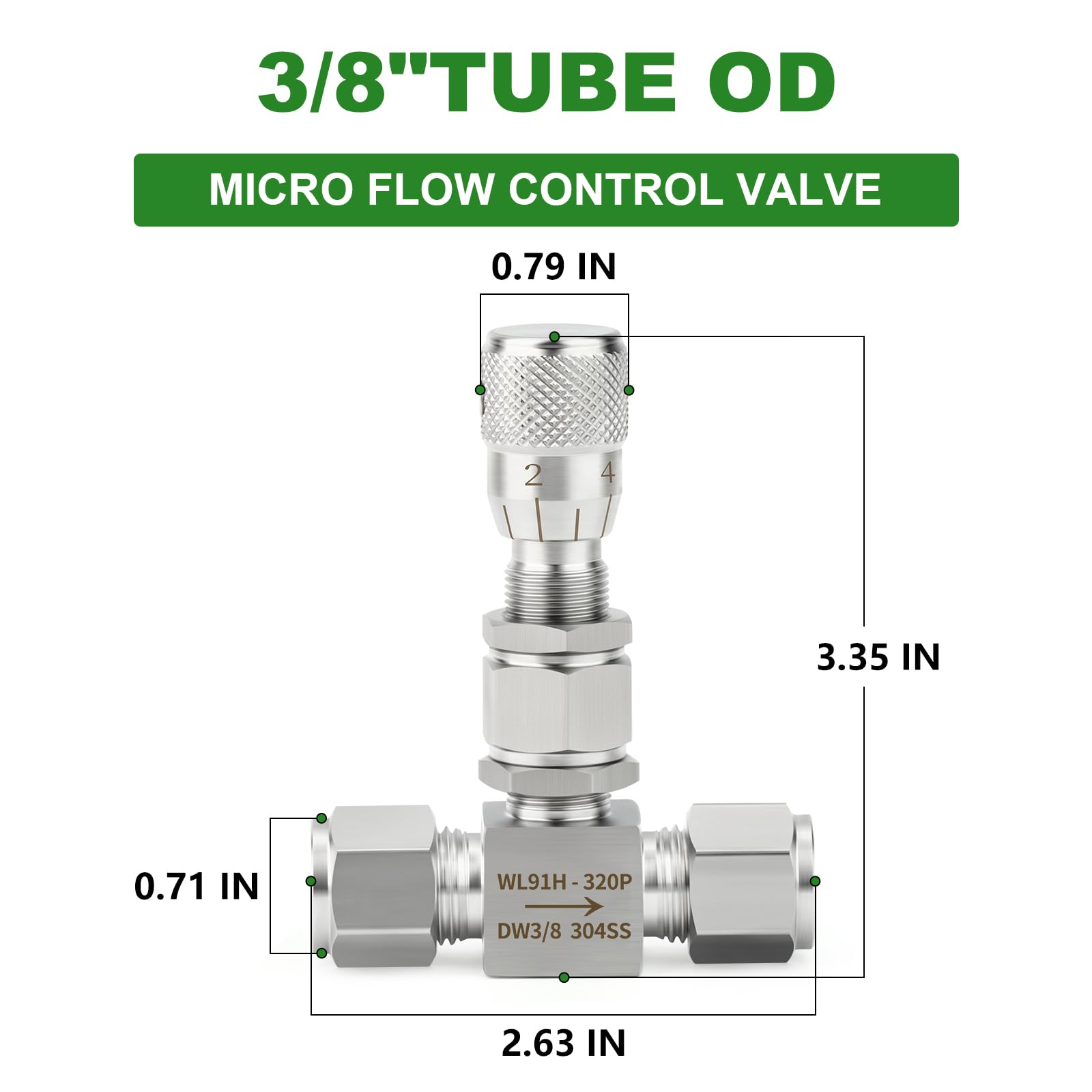 G3/8'' Stainless Steel Needle Valve PTFE 300 Bar - NLS Nls038 - View #7