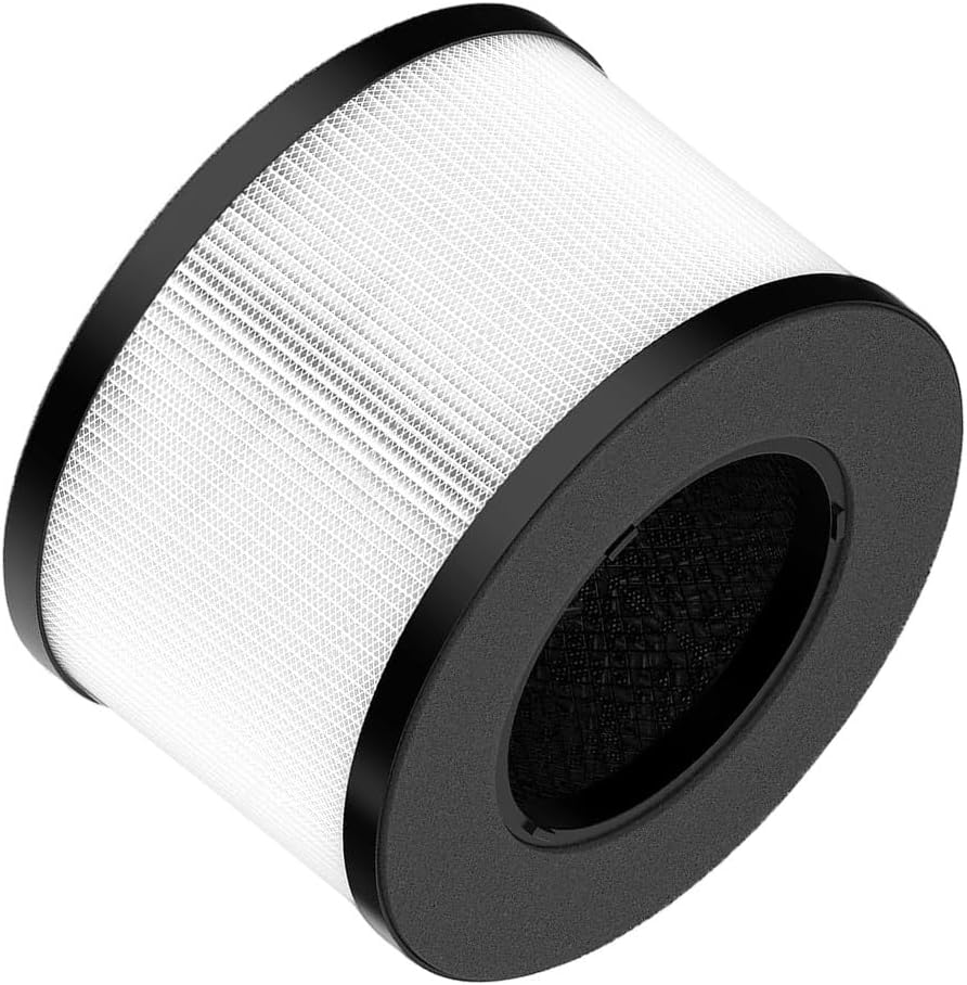 BS-03 True HEPA Replacement Filter for for slevoo Air Purifiers – H13 Grade 3-in-1 Filtration (Pre-Filter + HEPA + Activated Carbon), 2-Pack