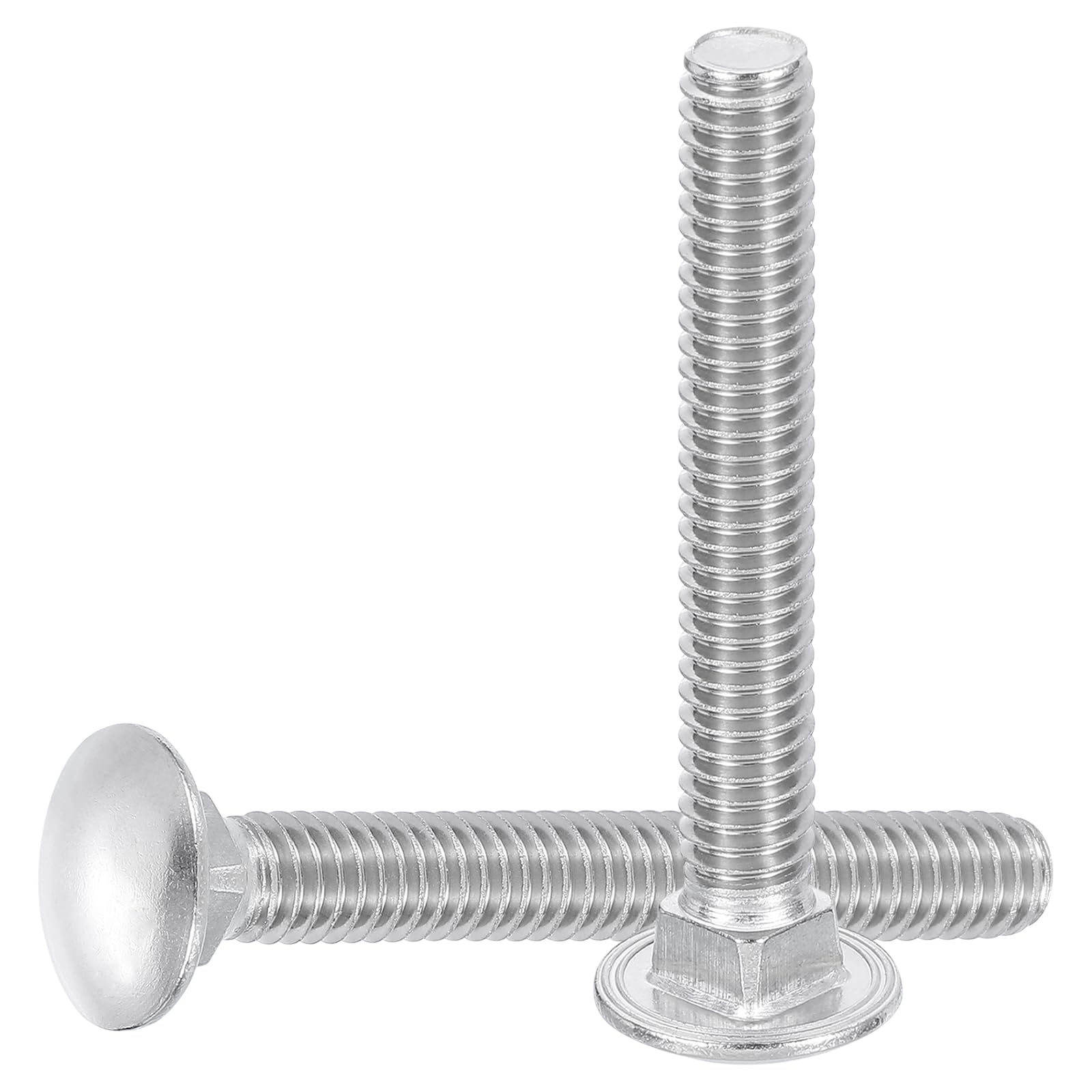 QUARKZMAN 25Pcs Bulloni A Testa Tonda 5/16"-18x3-1/2" Bulloni Viti Argento