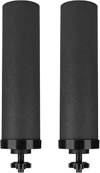 2PCS Water Filters Compatible with Berkey Gravity Purification Systems BB9, 0.1 m Accuracy Ceramic Filter Cartridge for Travel, Big, Royal, Imperial, Crown, Light Series