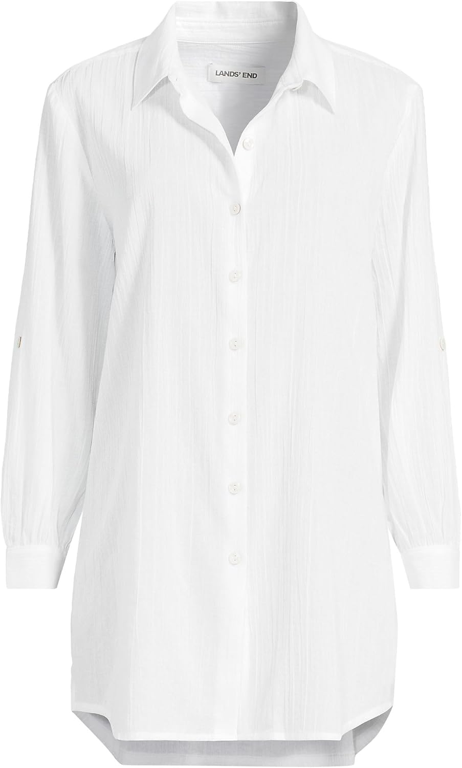 Lands' End Women's New Button-Up Shirt Cover-Up Dress