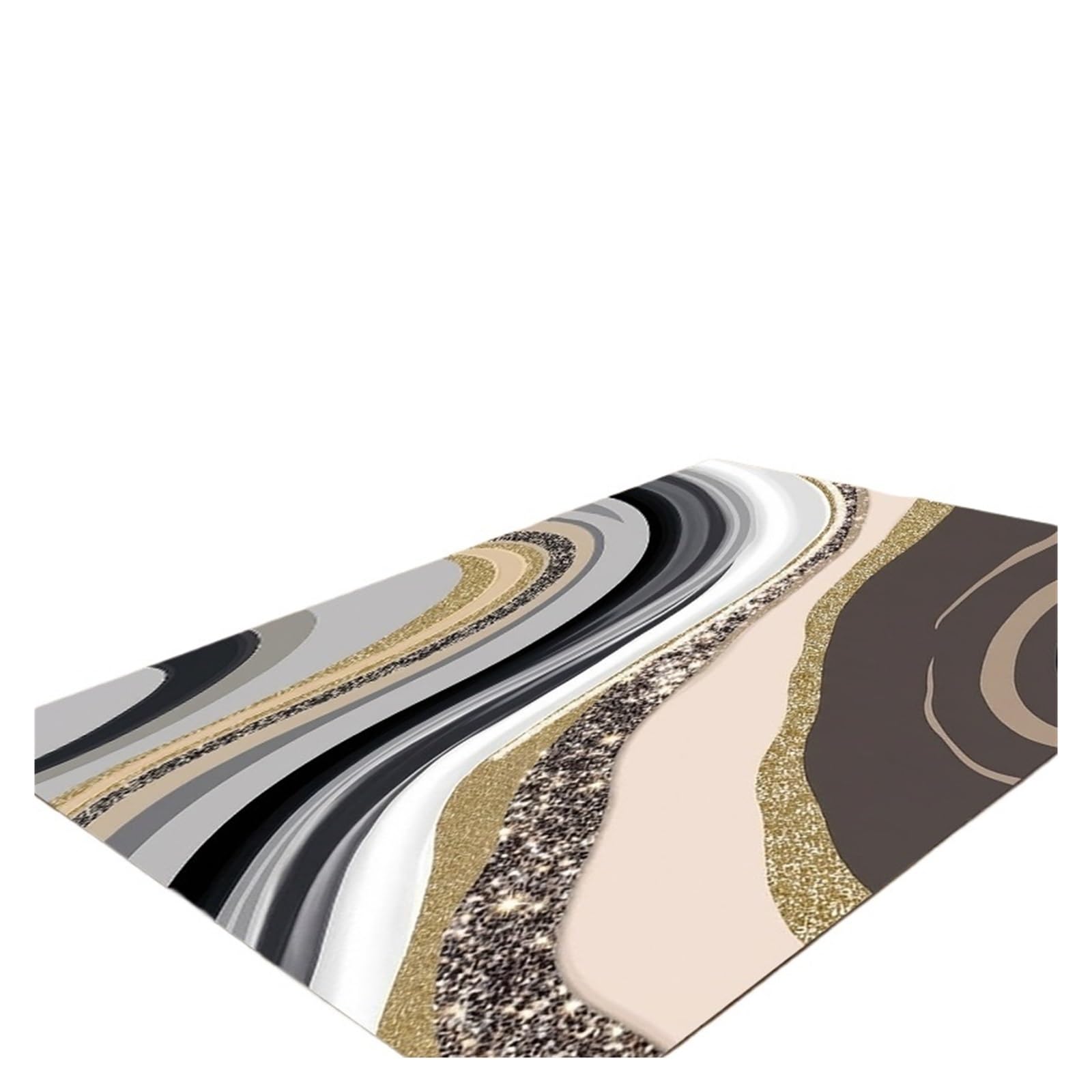 Tapis moderne ondulé pour chambre à coucher créez une ambiance chaleureuse avec reflets dorés