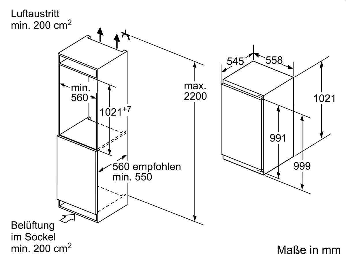 Siemens GI31NAC30 iQ500 / Gefrierschränke Einbau/No Frost/A++ / 102,1 cm / 168 kWh/Jahr / 97 Gefrierteil