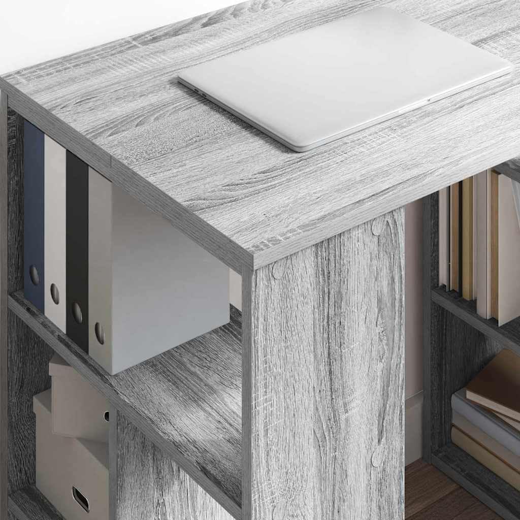 Moderner Schreibtisch mit Arbeitsplatz Sonoma 90 x 50 x 75 cm Holzwerkstoff und integrierten Regalen für Büroorganisation